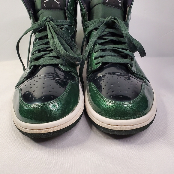 Size 10 Nike Air Jordan 1 Retro High Anti Gravity Grove Green Patent 332550-300 - Picture 4 of 16